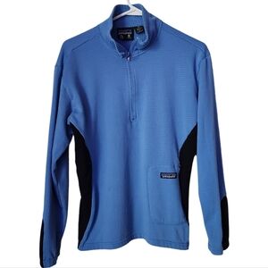 PATAGONIA x VINTAGE 90's USA Made 1/4 Zip‎ Regulator Fleece Jacket in blue M
